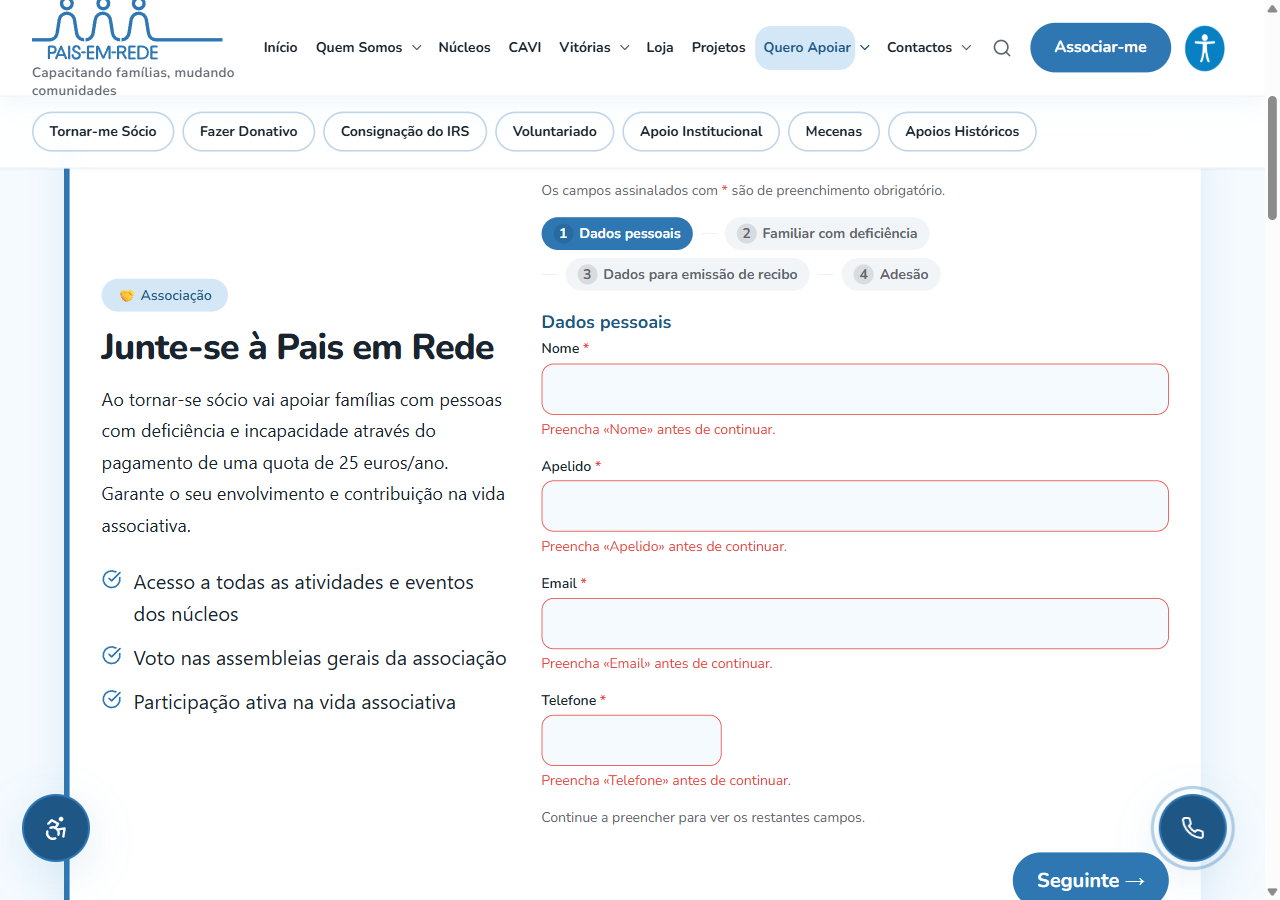 Captura de ecrã usada como evidência do requisito 4.3