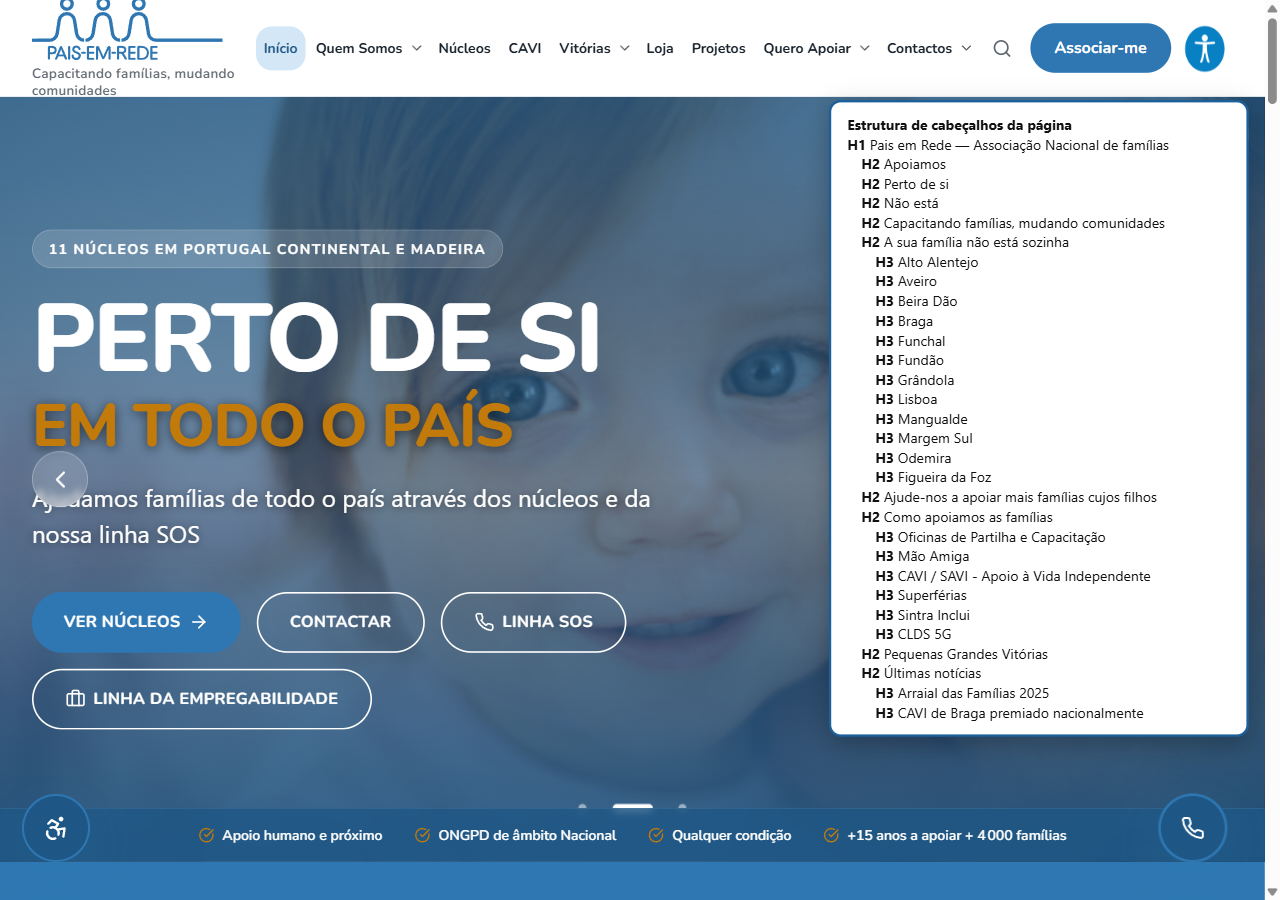 Captura de ecrã usada como evidência do requisito 2.1